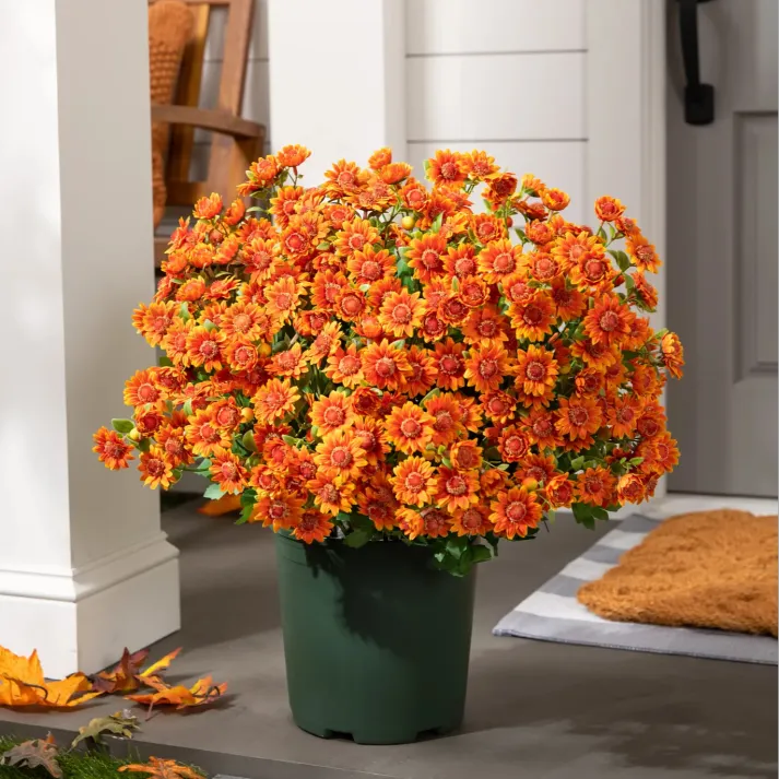 💥Last Day Each - Artificial Outdoor Sunset Mums Flowers -  Waterproof, Windproof💥tiaozhuan