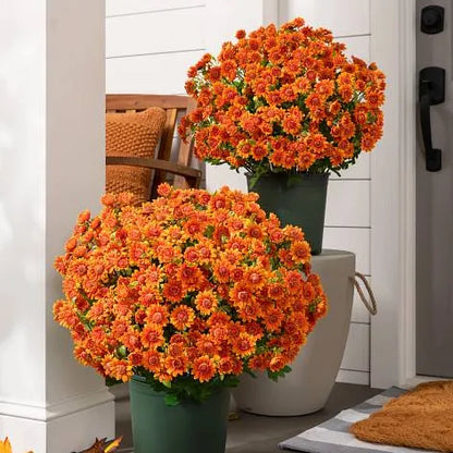 💥Last Day Each - Artificial Outdoor Sunset Mums Flowers -  Waterproof, Windproof💥tiaozhuan